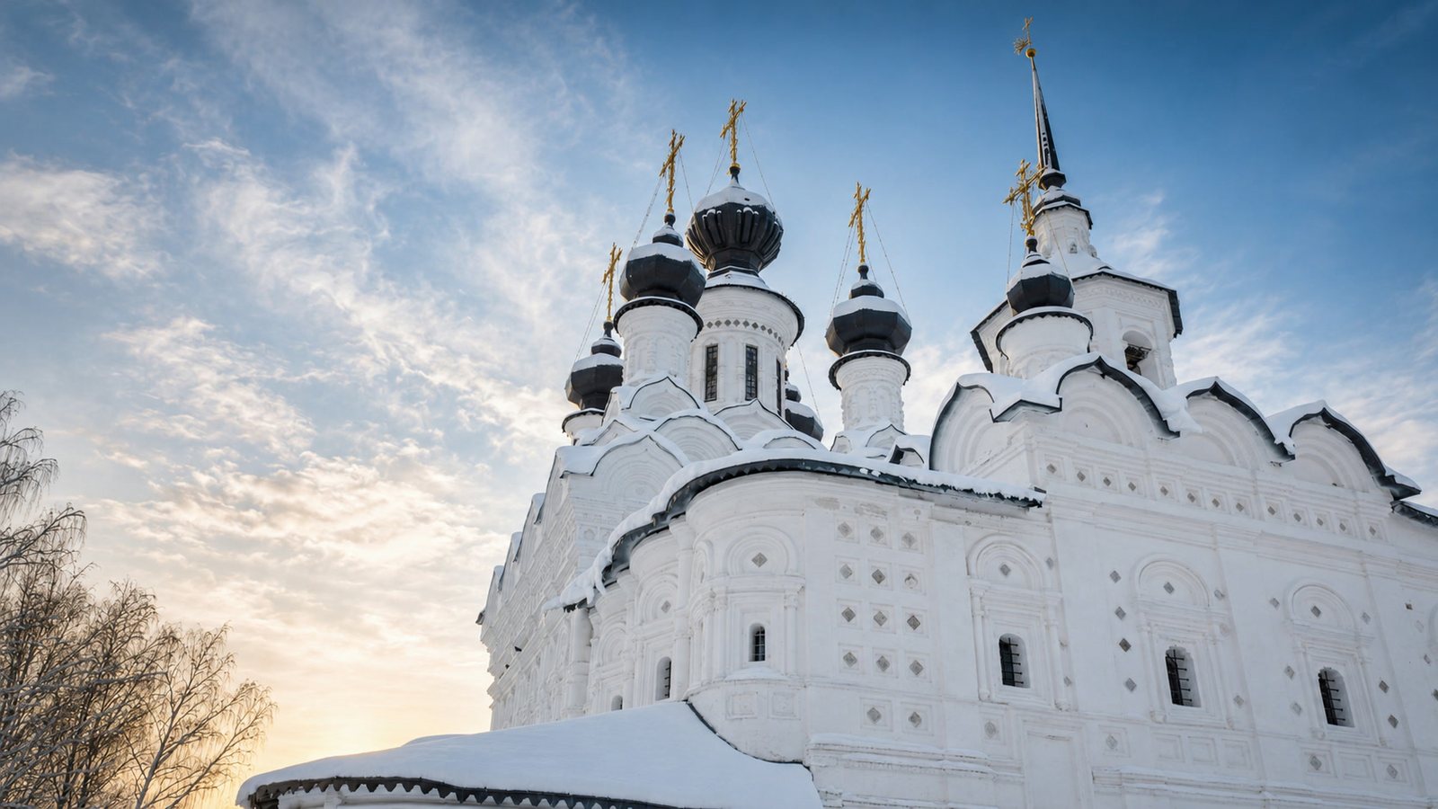 Церковь Вознесения Господня на Торгу зимой в Великом Устюге.